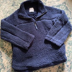 Super Fuzzy Navy Quarter Zip with Pockets